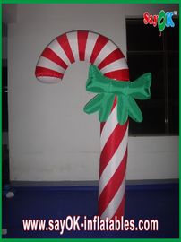 Bastoncino di zucchero gonfiabile di pubblicità durevole su ordinazione per la festa di Natale