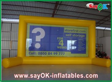 Tabellone per le affissioni di pubblicità gonfiabile giallo all'aperto dello schermo di film dello schermo dell'aria con la tela cerata durevole del PVC