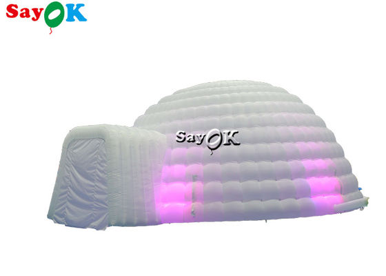 Tenda Igloo gonfiabile Pure White LED Tenda gonfiabile illuminazione cupola rotonda Per eventi di festa discoteca Tenda gonfiabile aria