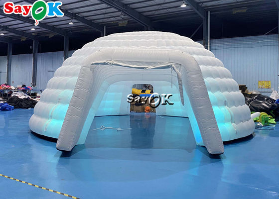 Tenda Igloo gonfiabile Pure White LED Tenda gonfiabile illuminazione cupola rotonda Per eventi di festa discoteca Tenda gonfiabile aria