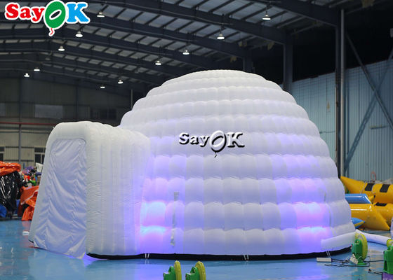 Tenda Igloo gonfiabile Pure White LED Tenda gonfiabile illuminazione cupola rotonda Per eventi di festa discoteca Tenda gonfiabile aria