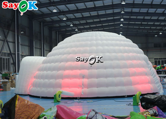 Tenda Igloo gonfiabile Pure White LED Tenda gonfiabile illuminazione cupola rotonda Per eventi di festa discoteca Tenda gonfiabile aria