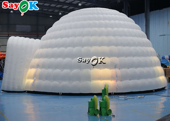 Tenda Igloo gonfiabile Pure White LED Tenda gonfiabile illuminazione cupola rotonda Per eventi di festa discoteca Tenda gonfiabile aria