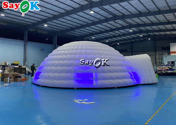 Tenda Igloo gonfiabile Pure White LED Tenda gonfiabile illuminazione cupola rotonda Per eventi di festa discoteca Tenda gonfiabile aria