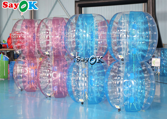 La palla gonfiabile del paraurti di Zorb del corpo del PVC dell'adulto TPU dei giochi di carnevale ha fissato il calcio gonfiabile rosa blu trasparente della bolla