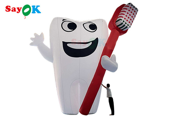 Bianco 6m personaggi dei cartoni animati gonfiabili denti giganti prodotti promozionali modello gonfiabile