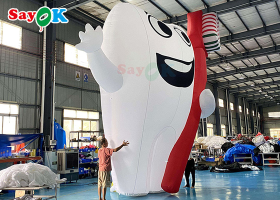 Bianco 6m personaggi dei cartoni animati gonfiabili denti giganti prodotti promozionali modello gonfiabile