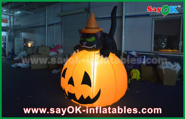 Gatto gonfiabile durevole della zucca delle decorazioni di festa di Halloween con illuminazione principale