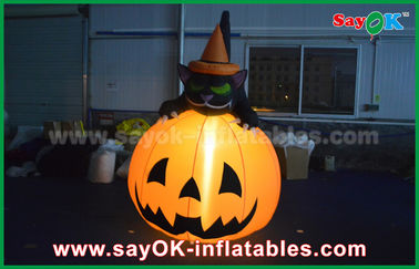 Gatto gonfiabile durevole della zucca delle decorazioni di festa di Halloween con illuminazione principale