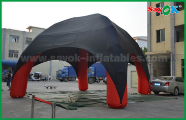 Gambe gonfiabili della tenda 4 della cupola ragno rosso/nero della cupola gonfiabile della tenda con il panno di Oxford ignifugo
