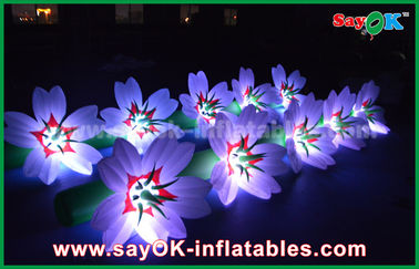 decorazione leggera gonfiabile di nylon a terra lunga bianca della catena di fiore del panno LED di 5m