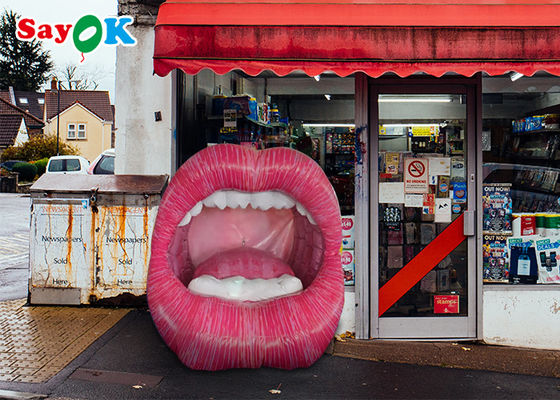 Decorazione gonfiabile del modello della bocca del partito di musica del pub dei prodotti gonfiabili su ordinazione della tela cerata