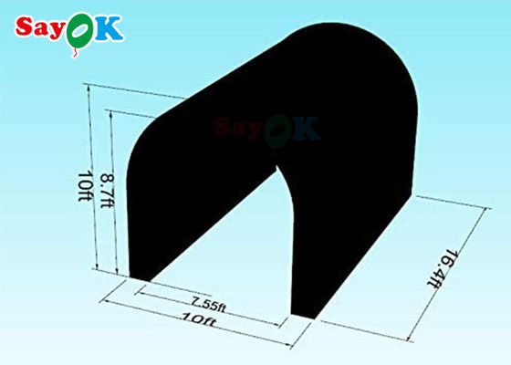 Tenda da galleria gonfiabile nera multifunzione per attività espositive