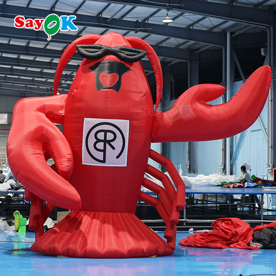 Giant Inflatable Cartoon Characters Lobster Modello 4mH Colore Rosso Pubblicità Inflatabile