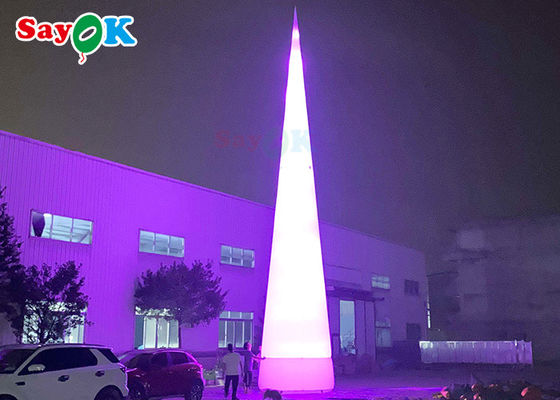 7m 23ft Bianco Led Cono Traffico Gonfiabile Con Colori Che Cambiano Luci