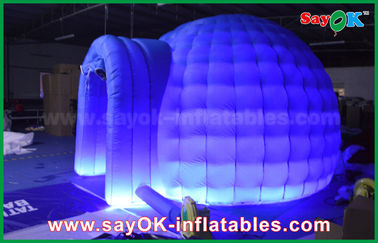 Tenda gonfiabile blu dell'aria di Oxford della tenda gonfiabile dell'aria che accende la tenda rotonda della cupola con 4m DIA For Event