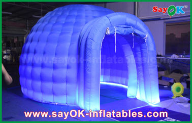 Tenda gonfiabile blu dell'aria di Oxford della tenda gonfiabile dell'aria che accende la tenda rotonda della cupola con 4m DIA For Event