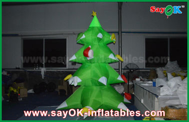 Albero di Natale gonfiabile di nylon verde LED che accende il nylon di 2.5mm per il Natale