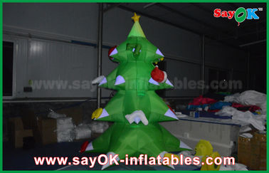 Albero di Natale gonfiabile di nylon verde LED che accende il nylon di 2.5mm per il Natale
