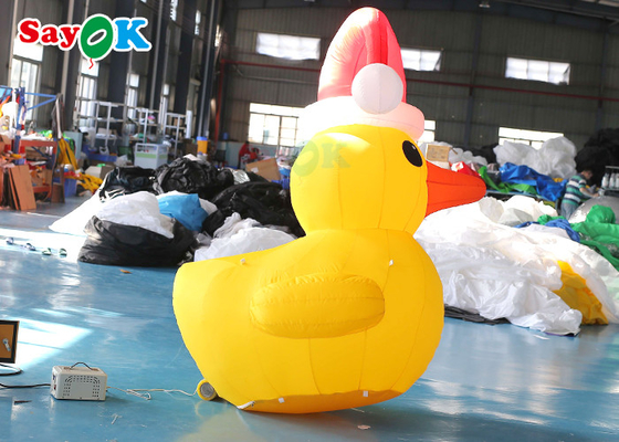 Natale gonfiabile 2m giallo Duck With Hat Courtyard Decoration