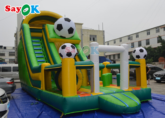 Slide gonfiabile scivoloso Tematica di calcio per bambini Tarpaulin gonfiabile casa rimbalzo Slide castello salto