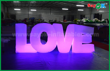 Decorazione gonfiabile romantica di illuminazione, lettera di amore gonfiabile con la luce del LED
