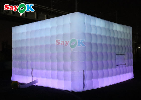 Tenda a cubo gonfiabile nera portatile personalizzata Tenda a discoteca festa bar con illuminazione a led Tenda gonfiabile a prato
