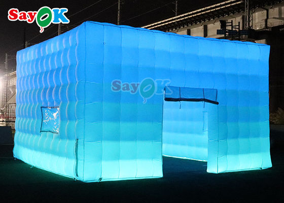 Tenda a cubo gonfiabile nera portatile personalizzata Tenda a discoteca festa bar con illuminazione a led Tenda gonfiabile a prato