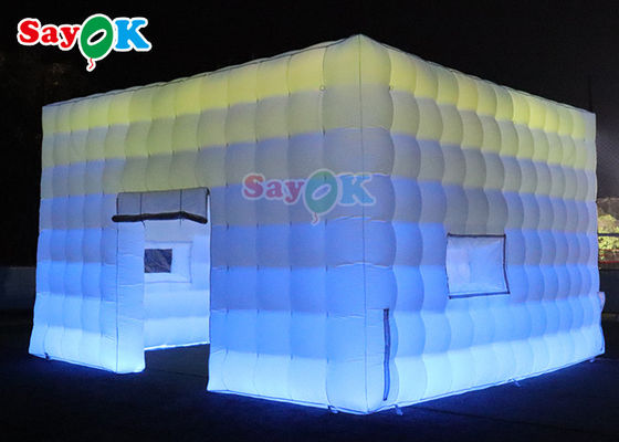 Tenda a cubo gonfiabile nera portatile personalizzata Tenda a discoteca festa bar con illuminazione a led Tenda gonfiabile a prato