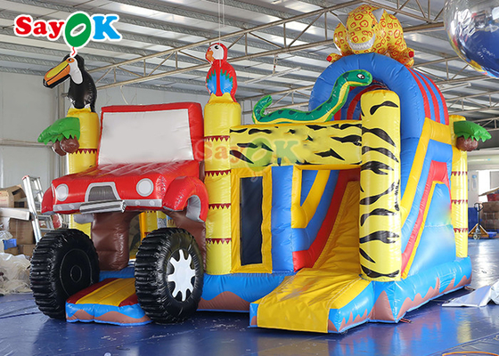 Camera rimbalzante del castello di rimbalzo di Forest Animal Inflatable Jumping Slide dello zoo del campo da giuoco dei bambini