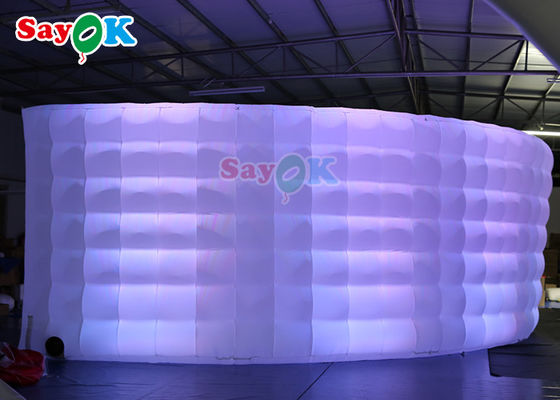 Parete curvo multi colore sfondo gonfiabile Parete con strisce LED Photo Booth Parete in vendita