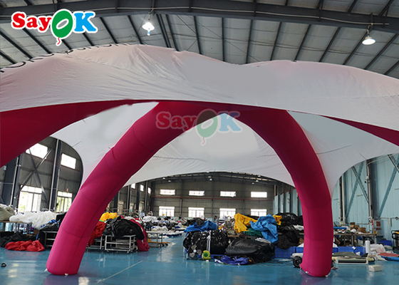 Evento sponsorizzato tenda gonfiabile a forma di ragno a forma di X tenda promozionale pubblicitaria bianca e rosa