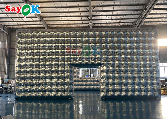 Tenda a cubo gonfiabile d'argento personalizzata per feste, matrimoni, spettacoli espositivi, eventi, tende a aria gonfiabile