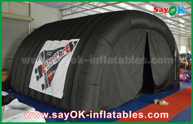 Tenda di campeggio gonfiabile della tenda dell'aria del tunnel gonfiabile del nero 210D Oxford con Logo Print Total Dark