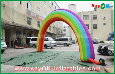 Arco gonfiabile Beautiflu della corsa e panno durevole di Oxford o arco gonfiabile dell'arcobaleno del PVC con il ventilatore del CE/UL