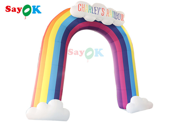 Cancello colorato di esplosione di pubblicità dell'arco gonfiabile dell'arcobaleno per la decorazione