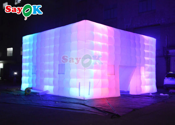 Tenda gonfiabile a cubo d'aria personalizzata Club notturno Photo Booth per matrimoni con luce a LED colorata Tenda gonfiabile ad aria