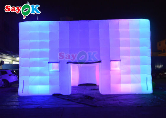 Tenda gonfiabile a cubo d'aria personalizzata Club notturno Photo Booth per matrimoni con luce a LED colorata Tenda gonfiabile ad aria