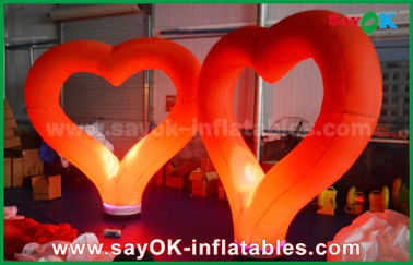 Forma gonfiabile di nylon rossa romantica del cuore della decorazione di illuminazione per nozze