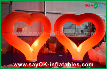 Forma gonfiabile di nylon rossa romantica del cuore della decorazione di illuminazione per nozze