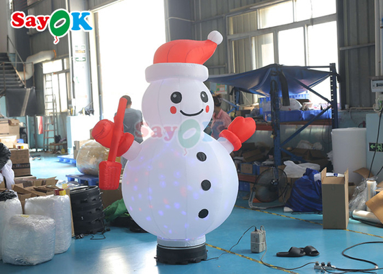 Le decorazioni gonfiabili di festa del panno di Oxford ventilano il pupazzo di neve di Natale di Pvc Inflatable Rotating del modello