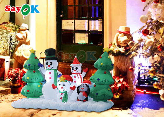Grandi illuminazioni all'aperto Uomo di neve Babbo Natale Fa esplodere l'albero di Natale Inflatabili Decorazioni di cortile