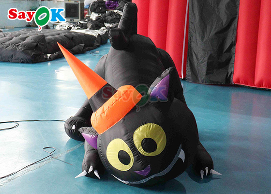 Modello di animali di Halloween cartoni animati Gatto nero gonfiabile Decorazione di cortile di Halloween