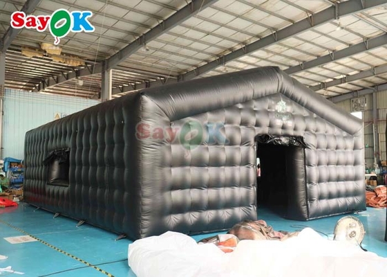 Tenda di festa in PVC gonfiabile in cubo commerciale nera discoteca leggera tenda mobile di discoteca notturna costruita - in schermo