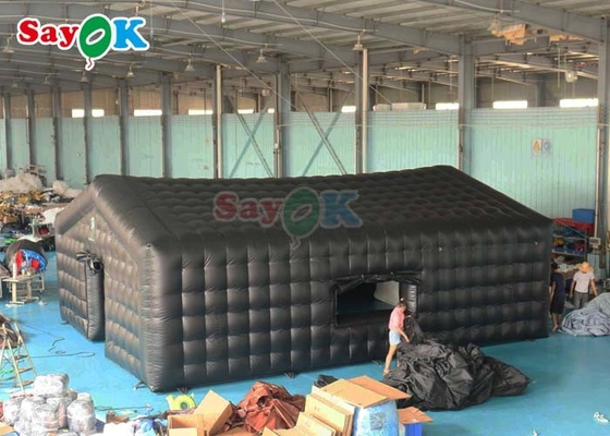 Tenda di festa in PVC gonfiabile in cubo commerciale nera discoteca leggera tenda mobile di discoteca notturna costruita - in schermo