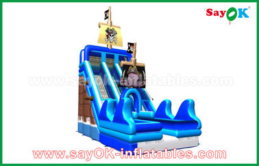 Salto gonfiabile / Sicurezza PVC Tarpaulin Salto gonfiabile Slide Giallo / Blu Colore Per Giocare