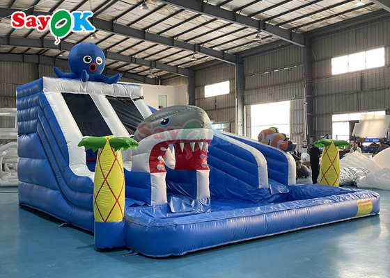 Parco di divertimenti scivolo gonfiabile con piscina 19.7ft gigante scivolo gonfiabile per bambini