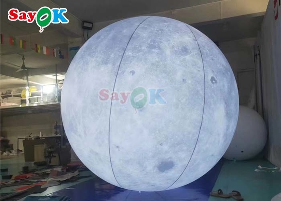 6.6ft Led Light Pallone lunare gonfiabile Grande decorazione palcoscenico pianeta gonfiabile per eventi