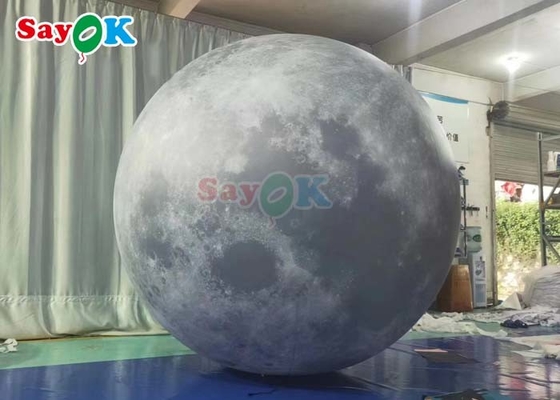 6.6ft Led Light Pallone lunare gonfiabile Grande decorazione palcoscenico pianeta gonfiabile per eventi