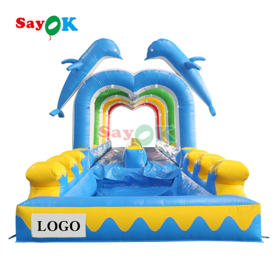 39ft Blu Color Slide In vendita Grande Commerciale gonfiabile urbano scivoli d'acqua lunghi per bambini